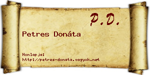Petres Donáta névjegykártya